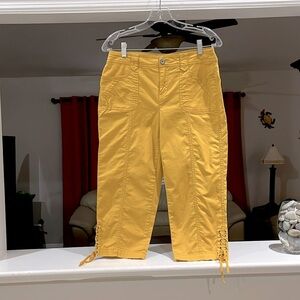 Style & Co. Womens Mustard Tie Ankle Capri Size 6